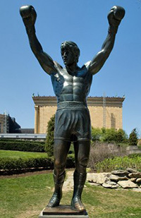 フィラデルフィア美術館ロッキー階段から遠くに移されてしまったロッキー像