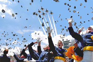 アメリカ空軍士官学校のハット・トスとサンダーバード